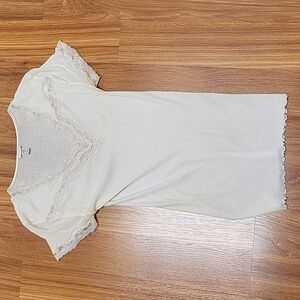 Zimmerli Ivory Lace Trim Short Sleeve Tee